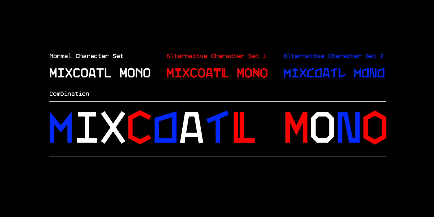 Ejemplo de fuente Mixcoatl Mono Regular